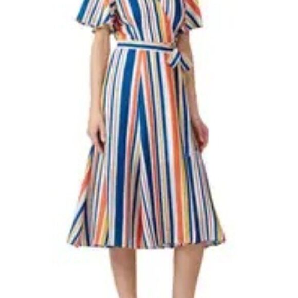 Slate & Willow Riviera Stripe Wrap Dress Size M - Picture 2 of 4
